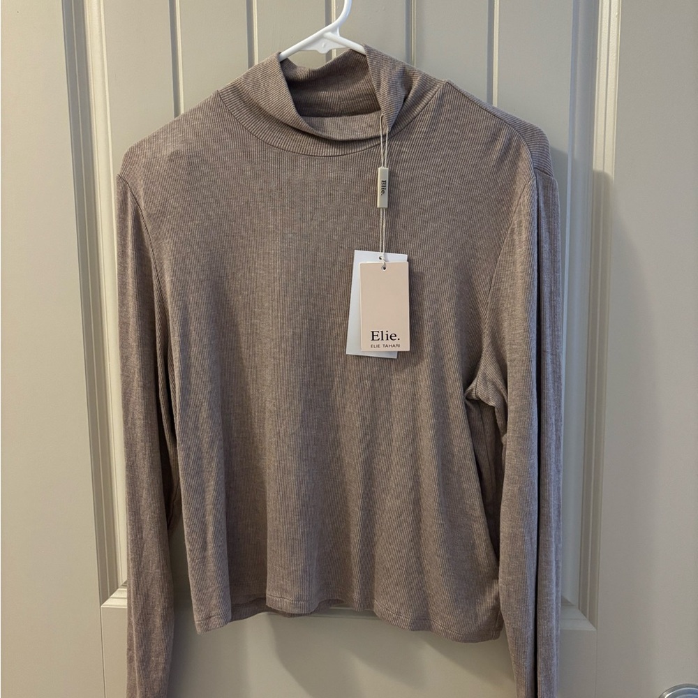 Elie Tahari Taupe Turtleneck Sweater